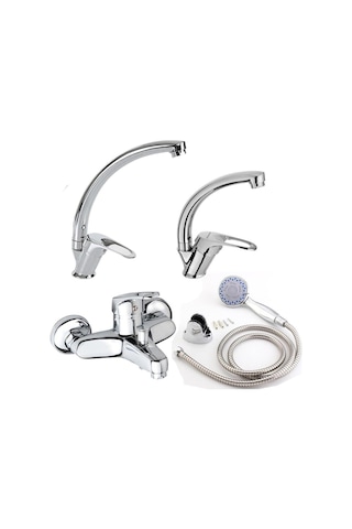 Moonshop Banyo + Lavabo + Mutfak Batarya Seti 4'lü Krom
