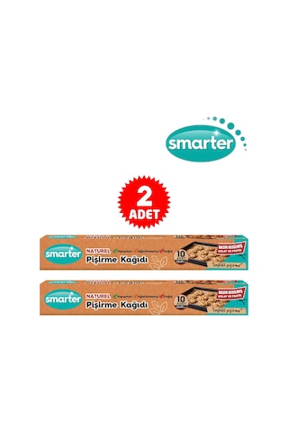 Smarter Naturel Ağartılmamış 2 Paket Yağlı Pişirme Kağıdı 10x2 Kahverengi