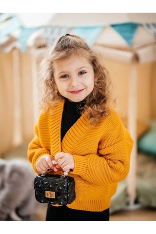 Aishah Kids Bebek Kızlar İçin Sıcak Örgü Hırka 137624164 Hardal Rengi