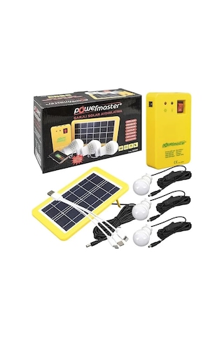 Hubrendy Sh Powermaster Solar Aydınlatma Seti Çok Uçlu 3 Ampullü
