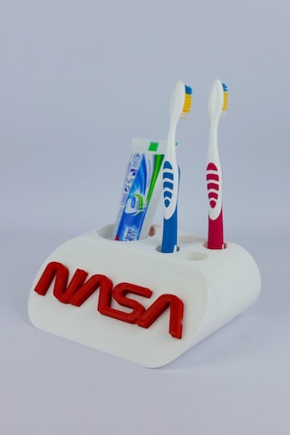 Nasa - Dekoratif Diş Fırçalık Beyaz