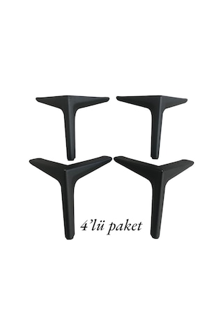 Yaren Home Dizayn Metal Koltuk, Kanepe, Dolap, Berjer, Tv Ünitesi Ayağı 15cm Siyah Model1