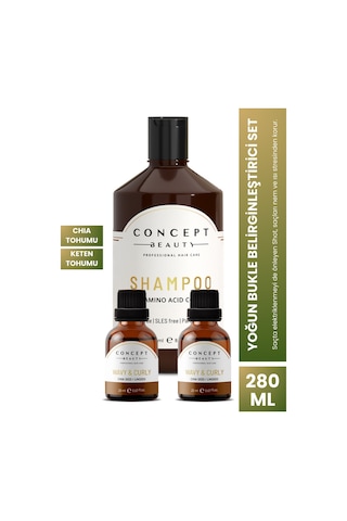 Concept Beauty Bukle Belirginleştirici Şampuan 240 ML + Wavy Curly Shot 2 x 20 ML