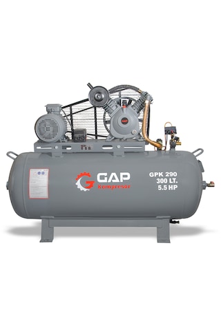 Hava Kompresörü Pistonlu 300 Lt 2 Kafa 12 Bar 5.5 Hp Gpk-290