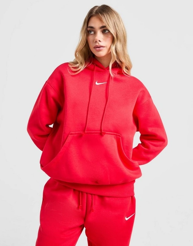 Nike Phoenix Kadın Kırmızı İçi Polarlı Loose Fıt Sweatshirt-sportxoutlet Kırmızı