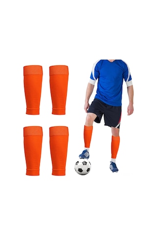 Xindoker Futbol, Beysbol, Basketbol İçin Profesyonel Kompresyon Bacak Kolluğu 2 Çift Turuncu - Spor Performansı Ve Koruma Turuncu