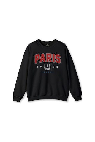 So Cool Siyah Sweatshirt Paris Fransa City France Baskılı Swet Kışlık Sweat Siyah