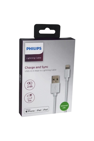 Philips Lightning Usb İphone 5-6-7-8-x Hızlı Şarj Ve Data Kablosu 1m Swr1508w/93
