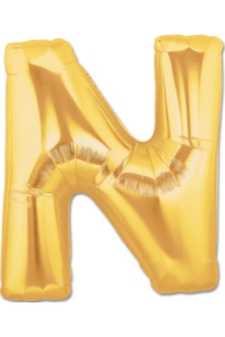 40" İnç 100 CM N Harfi Folyo Balon Gold