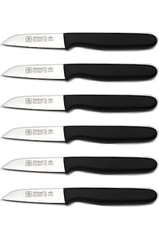 Sürbisa 61007 Sürmene Meyve Bıçağı 7.5 CM 6'lı Siyah