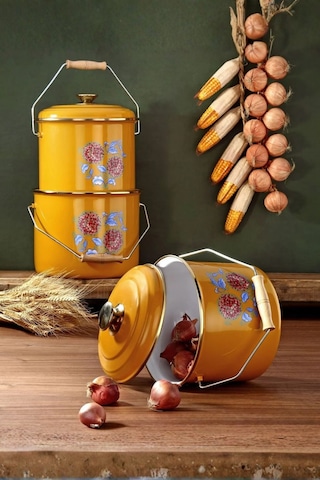 Bonera Emaye Bakraç 18 Cm Hardal Sarısı Hardal Sarı