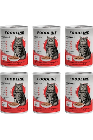 Foodline Kuzu Etli Yetişkin Kedi Konservesi 6 x 400 G