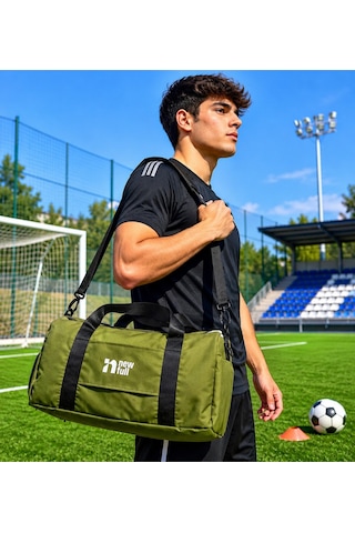 Newfull Sport Ayakkabı Bölmeli Astarlı Su Geçirmez Seyahat Ve Spor Çantası-orta Boy Haki