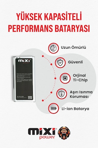 Samsung Galaxy Note 4 Uyumlu Tam Kapasite Batarya