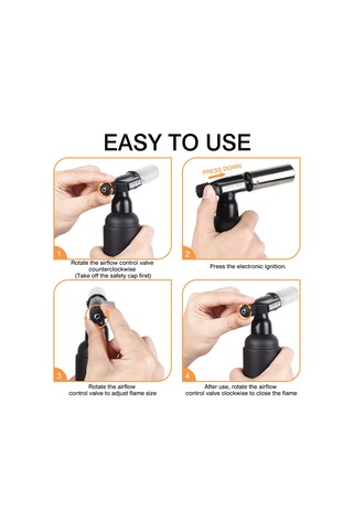 Xindoker Multifonksiyonel 1300 C Isıli Ocak Ve Mangal Alevli Torç, 35 Dakika Çalışma Süresi, Inox Uçlu, Siyah Renk