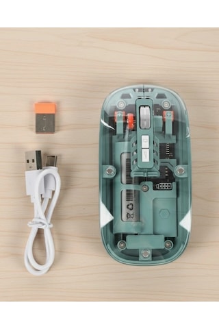 Şeffaf Tasarımlı Bluetooth Kablosuz Mouse Pilli Kullanım -