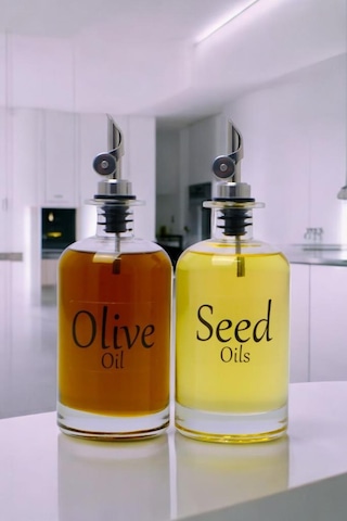 Digithome Vetro 500 Ml Kare Şeffaf Etiketli 2'li Zeytinyağı Ve Sıvıyağ Şişesi Yağdanlık So-302 Şeffaf