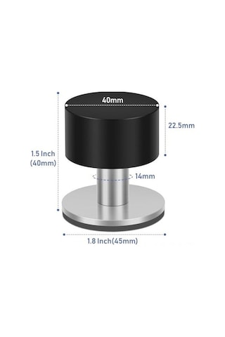 Pazly Yapışkanlı Paslanmaz Çelik Kapı Durdurucu - Ses Yalıtımlı 2'li Set, Kapsamlı Ses Yalıtımı