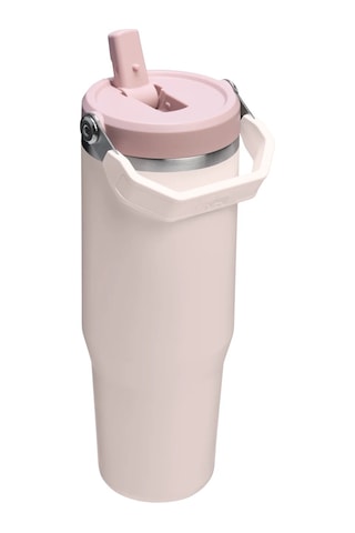 Stanley Kişiye Özel The Iceflow Flip Straw Pipetli Termos Bardak Stanley 0.89 L Özel İsimli Açık Pembe