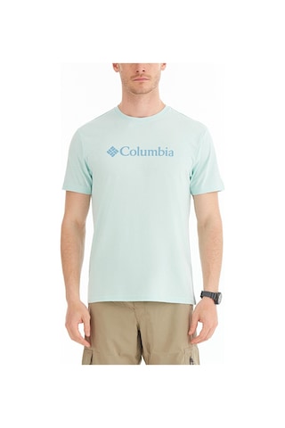 Columbia Csc Basic Big Logo Brushed Erkek Kısa Kollu Tişört-4103 Buz Yeşili