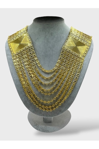 Arnes Jewelry Çelik 22 Ayar Altın Kaplama Madonna Hint Akıtma Kolye Ar618nes Gold