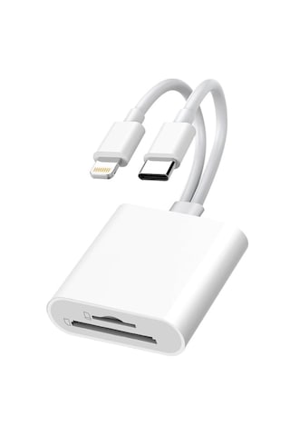 6083 Type-c Lightning Kart Okuyucu Micro Sd Tf Hafıza Kart Adaptörü Çevirici Çoklayıcı Sdhc