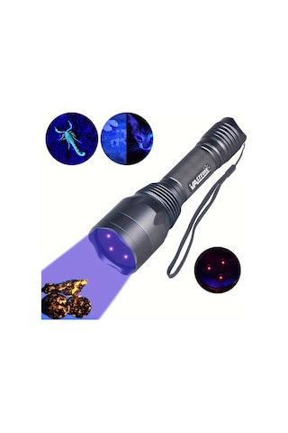 Chuangyinshop Yüksek Güçlü 395nm Siyah Işık 1led Uv Fener Şarj Edilebilir Reçine Kürleme Taş Ve Akrep Arama Altın