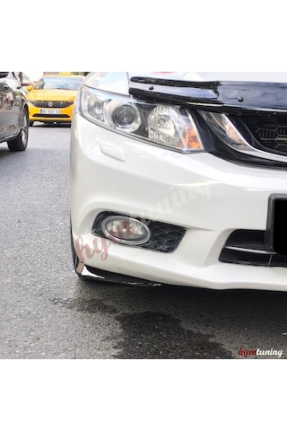 Honda Civic Fb7 Ön Tampon Flap Seti - Piano Black - Abs Plastik