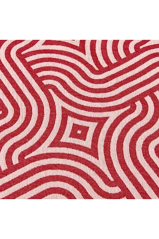 Evidea Soft Geometrik Desenli Çift Kişilik Yatak Örtüsü - Kırmızı - 225x250 Cm Kırmızı