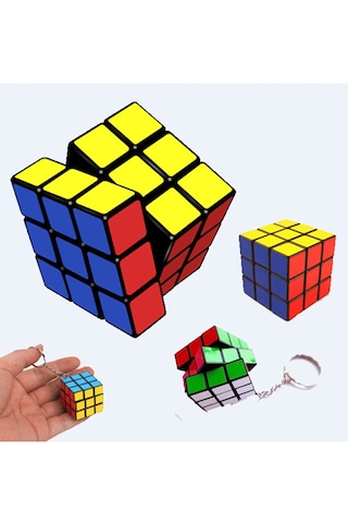 Limmy Zeka Küpü Mini Rubik Zeka Küpü Sabır Küpü Anahtarlık 3 x 3 CM 1 Adet