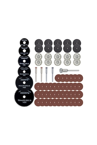 67 Adet Elmas Kesim Diskleri Zımparalama Taşı Hss Daire Testere Bıçağı Ahşap İşleme Metal Mini Matkap Dönme Aracı Aksesuarları