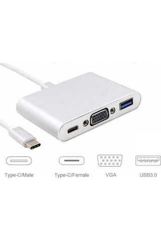 Usb 3.1 Type C To Vga Usb 3.0 Çevirici Dönüştürücü Adaptör