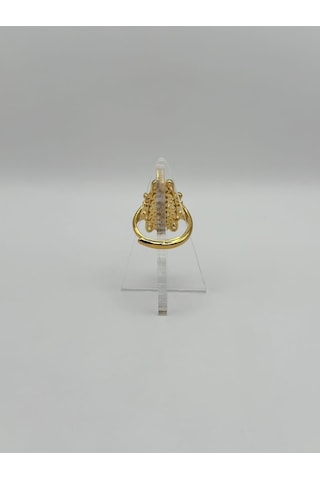 Arnes Jewelry Çelik 22 Ayar Altın Kaplama Ayarlanabilir Yüzük Ar491nes Gold