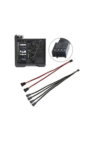Ebitda Yüksek Kaliteli 4-pin Pwm Fan Splitter Hub Uzatma Adaptörü İle Etkili Soğutma, 3 Fan Bağlama, Siyah Kablo