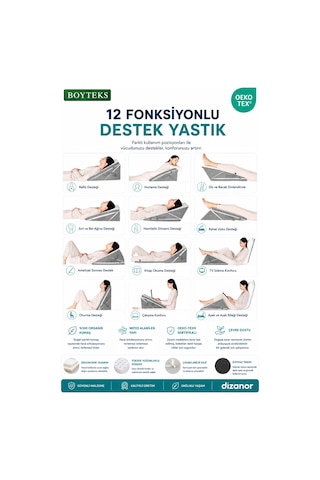 12 Fonksiyonlu Ortopedik Yastık Bacaklar, Sırt Ve Diz Desteği,,horlama,dinlenme, Beyaz