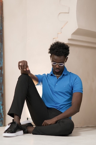 Paul Martin Örme Polo Yaka Regular Fit Pamuklu Ve Likralı T-shirt Sax