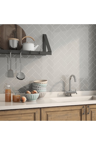 VitrA 10x20 Color Ral 7047 Açık Gri Parlak Duvar Seramiği