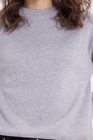 Tudors Kadın Oversize Geniş Kesim Pamuklu Bisiklet Yaka Gri Sweatshirt-39925 Gri