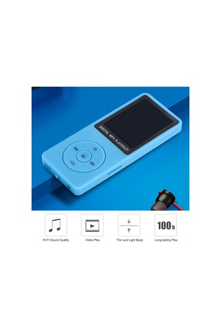 Yuntech01 Siyah 1.8" Tft Ekranlı Mp3/mp4 Çalar, Radyo, Kayıt, E-kitap Desteği, 64g Tf Kartlı Kart Dahil Değil , 450mah Pil