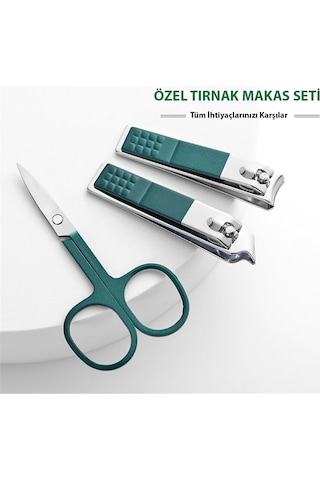 Hymark 6 Parça Deri Çantalı Manikür Pedikür Özel Tırnak Makası Seti