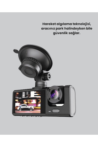 Üç Kameralı Araç Kamerası Full Hd Gece Görüş G-sensörlü