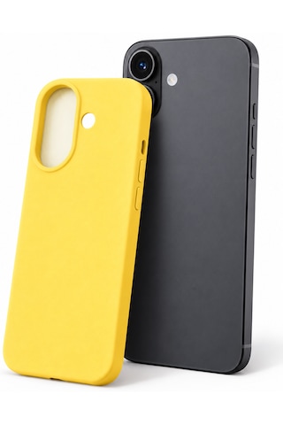 Apple Apple iPhone 17 Uyumlu Kılıf Renkli Lansman İçi Kadife Yumuşak Kamera Yükseltili Silikon Bordo Sarı