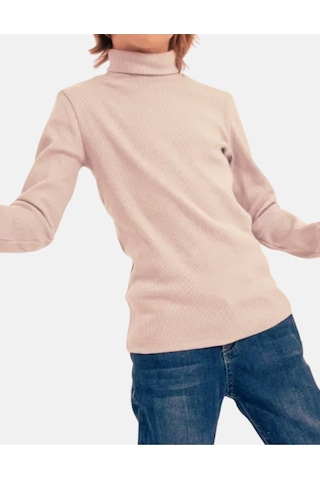 Alya Underwear Balıkçı Yaka Pamuklu Fitilli Kumaş Çocuk Kaşkorse Unisex Body Pudra