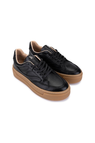 Tamer Tanca Kadın Hakiki Deri Siyah Floter Sneakers & Spor Ayakkabı 154 6801 Bn Ayk Sk25-26 Sıyah Fltr Siyah