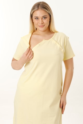 Parlingerie Hamile Emzirme Geceliği Kısa Kollu Sarı