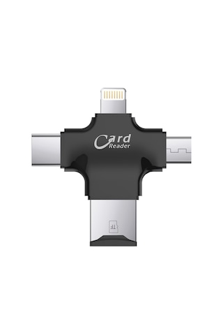 Thentech 4 İn 1 Type-c Akıllı Telefon Kamera Uyumlu Lightning Micro Usb Kart Okuyucu