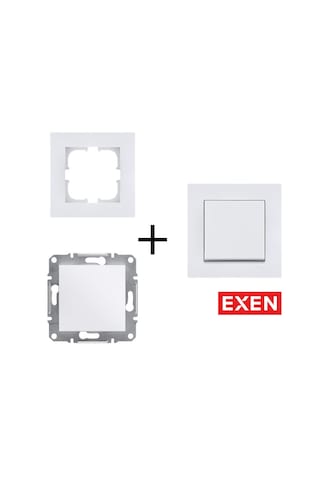 Exen Karell Beyaz Anahtar Çerçeveli 10 Adet