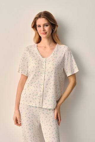 Suwen Hera Gömlek Yaka Pijama Takımı Sh26614660b338 Ekru