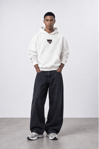 Respire Erkek Sabr Patch Detaylı Oversize Hoodie Ekru