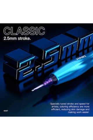 Mast P20 Pmu Kablosuz Kalıcımakyaj Makinesi 2.5 Mm Stroke Mavi Renk